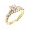 K18YG/K18PG フラワー ダイヤモンド リング 0.40CT