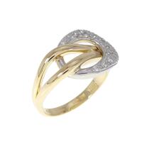 K18YG/PT ダイヤモンド リング 0.20CT