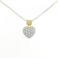 PT/750YG/K18YG パヴェ ハート ダイヤモンド ネックレス 1.01CT