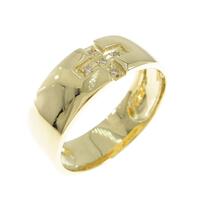 【新品】K18YG クロス ダイヤモンド リング 0.03CT