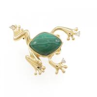 タサキ フロッグ マラカイトブローチ