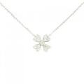 K18WG フラワー ダイヤモンド ネックレス 0.30CT