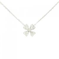 K18WG フラワー ダイヤモンド ネックレス 0.30CT