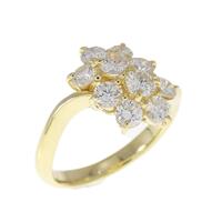 K18YG フラワー ダイヤモンド リング 1.01CT