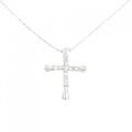 K18WG クロス ダイヤモンド ネックレス 0.30CT