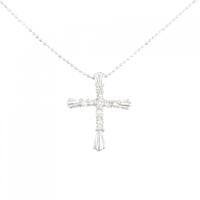 K18WG クロス ダイヤモンド ネックレス 0.30CT