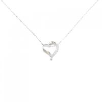 K18WG ハート ダイヤモンド ネックレス 0.07CT