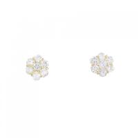 K18YG フラワー ダイヤモンド ピアス