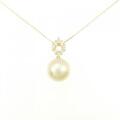 K18YG 白蝶パール ネックレス 13.5mm