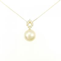 K18YG 白蝶パール ネックレス 13.5mm