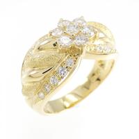 K18YG フラワー ダイヤモンド リング 0.71CT