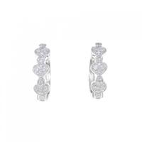 K18WG ハート ダイヤモンド ピアス 0.22CT