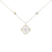 K18YG フラワー ダイヤモンド ネックレス 0.25CT