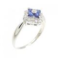 PT フラワー サファイヤ リング 0.30CT