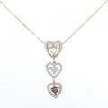 K18スリーカラー ハート ダイヤモンド ネックレス 1.17CT