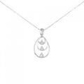 K18WG スリーストーン ダイヤモンド ネックレス 0.30CT