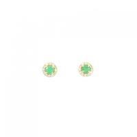 K18YG エメラルド ピアス 0.24CT