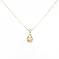 K18YG ソリティア ダイヤモンド ネックレス 0.20CT
