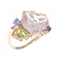 K18PG ハート モルガナイト リング 4.51CT