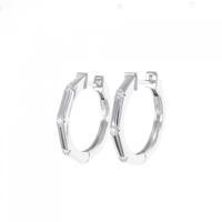 750WG フープ ダイヤモンド ピアス