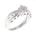 K18WG フラワー ダイヤモンド リング 0.30CT
