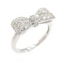 K18WG リボン ダイヤモンド リング