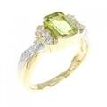 K18YG/PT ペリドット リング 1.09CT