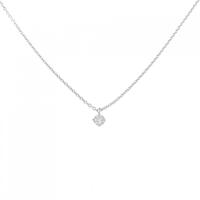 K18WG ソリティア ダイヤモンド ネックレス 0.10CT