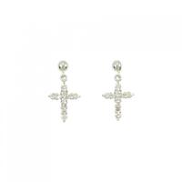 PT クロス ダイヤモンド ピアス 0.30CT