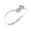 K18WG フラワー ダイヤモンド リング 0.10CT