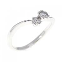 K18WG フラワー ダイヤモンド リング 0.10CT