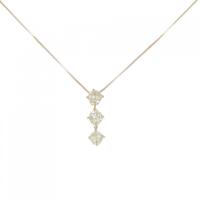 K18YG スリーストーン ダイヤモンド ネックレス 0.30CT