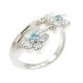PT フラワー トルマリン リング 0.06CT