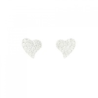 K18WG ハート ダイヤモンド ピアス