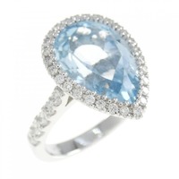 K18WG ブルートパーズ リング 7.28CT