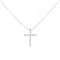 K18WG クロス ダイヤモンド ネックレス 0.15CT