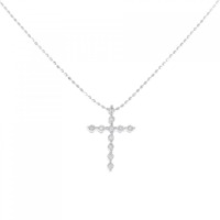 K18WG クロス ダイヤモンド ネックレス 0.15CT