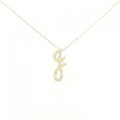 K18YG アルファベット ダイヤモンド ネックレス 0.20CT