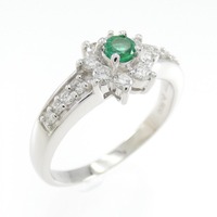 PT フラワー エメラルド リング 0.15CT