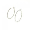 K18WG フープ ダイヤモンド ピアス 0.26CT