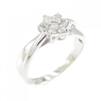 K18WG フラワー ダイヤモンド リング 0.23CT