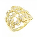 K18YG フラワー ダイヤモンド リング 1.00CT