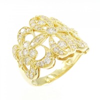 K18YG フラワー ダイヤモンド リング 1.00CT