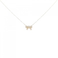 K18YG リボン ダイヤモンド ネックレス 0.05CT