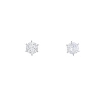 PT ダイヤモンド ピアス 0.344CT 0.390CT E-F I1 VG-GOOD