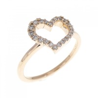 K18PG ハート ダイヤモンド リング 0.15CT