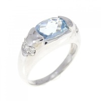 K18WG アクアマリン リング 1.05CT