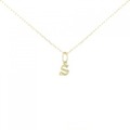 K18YG イニシャルS ダイヤモンド ネックレス 0.01CT