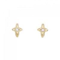 K18YG クロス ダイヤモンド ピアス