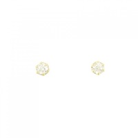 K18YG ソリティア ダイヤモンド ピアス 0.2CT